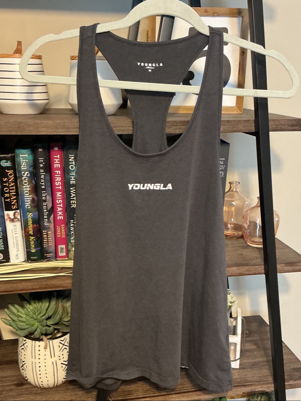 YoungLA Charcoal Grey Racerback Tank Size M